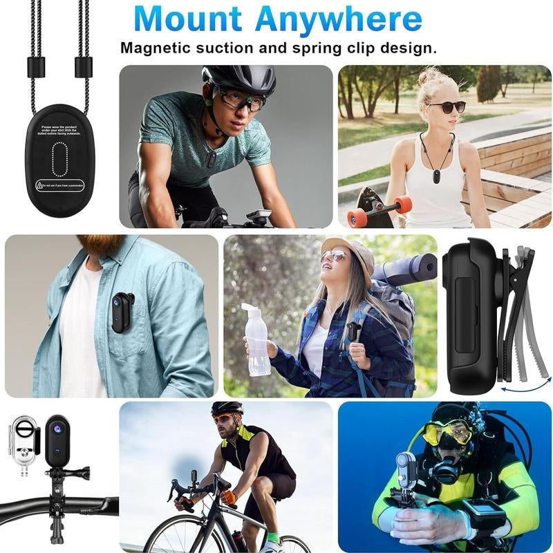 Alano HUB 4K EIS WATERPROOF SPORTS CAMERA - Magnetic Wearable 1080P Pet Riding Camera|128Gb Memory + Bluetooth|Ipx8 Shake Resistant Outdoor Camera(Traveling/Skiing/Vlogging)White Springtok