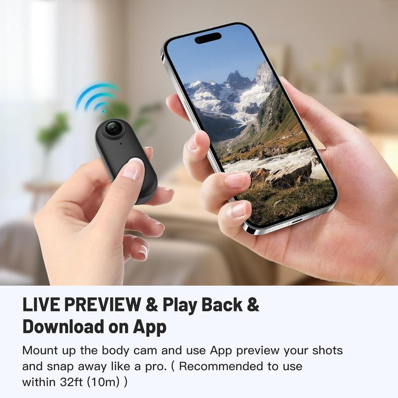 Alano HUB 4K EIS WATERPROOF SPORTS CAMERA - Magnetic Wearable 1080P Pet Riding Camera|128Gb Memory + Bluetooth|Ipx8 Shake Resistant Outdoor Camera(Traveling/Skiing/Vlogging)White Springtok